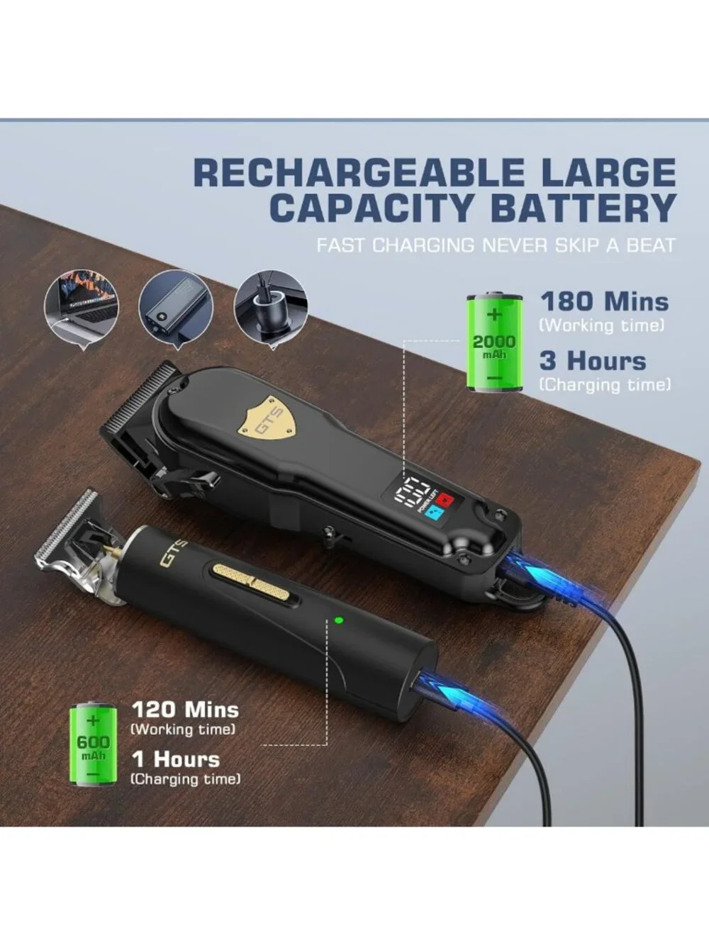 Men's Hair Clippers & Trimmers Set - Electric Barber Clippers with Box, Gifts